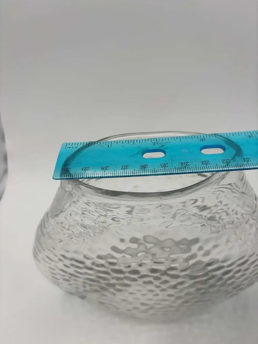 Vintage Clear Dimpled Honeycomb Art Glass Vase